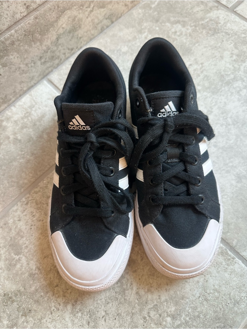 Adidas Women's Black and White Sneakers
